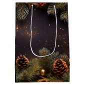 クリスマスの木の包み紙 ミディアムペーパーバッグ (裏面)