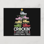 クリスマスの木の周りでスロークッカー シーズンポストカード (正面)