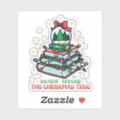 クリスマスの木の周りで読書 シール (シート)