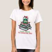 クリスマスの木の周りで読書 Tシャツ (正面)