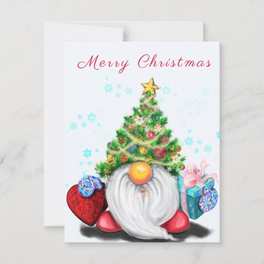 クリスマスの木の帽子とギフトと可愛い格言-おもしろい (正面)