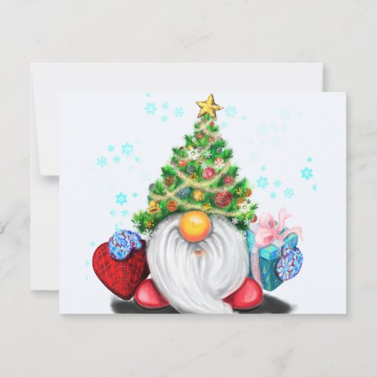 クリスマスの木の帽子とギフトと可愛い格言-おもしろい (裏面)