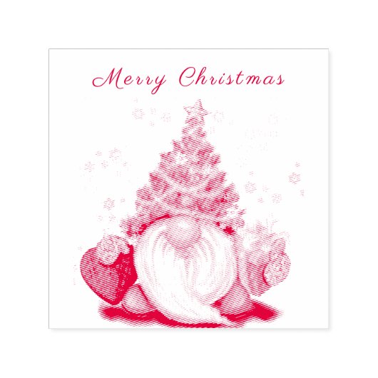 クリスマスの木の帽子とギフトと可愛い格言-おもしろい セルフインキングスタンプ (デザイン)