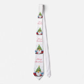 クリスマスの木の帽子とギフトと可愛い格言-おもしろい ネクタイ (正面)