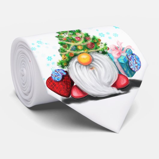 クリスマスの木の帽子とギフトと可愛い格言-おもしろい ネクタイ (ロール)