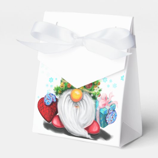 クリスマスの木の帽子とギフトと可愛い格言-おもしろい フェイバーボックス (正面サイド)