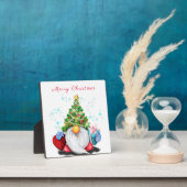 クリスマスの木の帽子とギフトと可愛い格言-おもしろい フォトプラーク (インサイチュ)