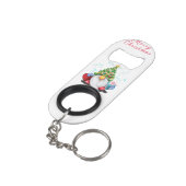 クリスマスの木の帽子とギフトと可愛い格言 キーホルダー栓抜き (裏面アングル)