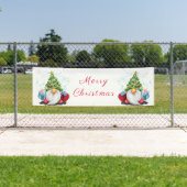 クリスマスの木の帽子とギフトと可愛い格言 横断幕 (インサイチュ)