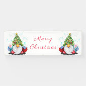 クリスマスの木の帽子とギフトと可愛い格言 横断幕 (横)