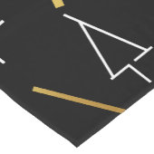 クリスマスの木の模様(黒、白、金ゴールド) ショートテーブルランナー (コーナー)