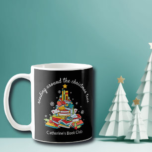 クリスマスの木を囲んでの読書 ブッククラブ コーヒーマグカップ