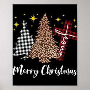 クリスマスの木クリスチャン十字架イエスメリーキリスト ポスター