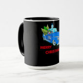 クリスマスの木製トラック マグカップ (正面左)