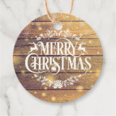 クリスマスの木製フォトギフトタグ フェイバータグ (正面)