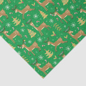 クリスマスの木遊の下のトナカイの緑 薄葉紙 (詳細)