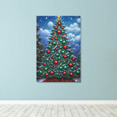 クリスマスの木 キャンバスプリント (インサイチュ (ウッドフロア))