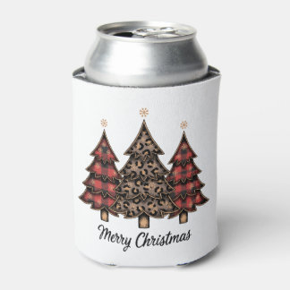 クリスマスの木 バッファロー プリント ヒョウ柄 雪景色 缶クーラー