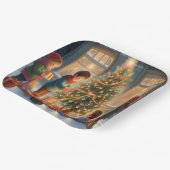 クリスマスの木(贈り物と子供の喜び) ペーパープレート (傾斜あり)