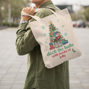 クリスマスの本でホールを飾すてきる トートバッグ
