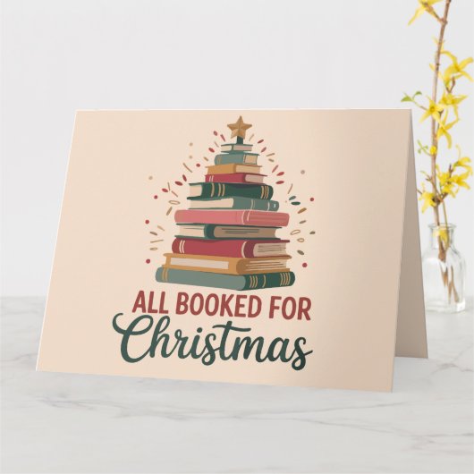 クリスマスの本のツリーの先生のための全て予約済み Xmas  カード (黄色い花)