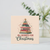 クリスマスの本のツリーの先生のための全て予約済み Xmas  招待状 (スタンド正面)