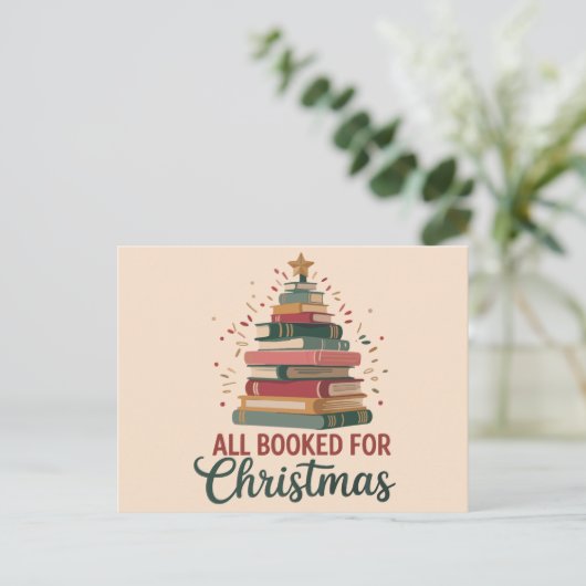 クリスマスの本のツリーの先生 シーズンポストカード (スタンド正面)