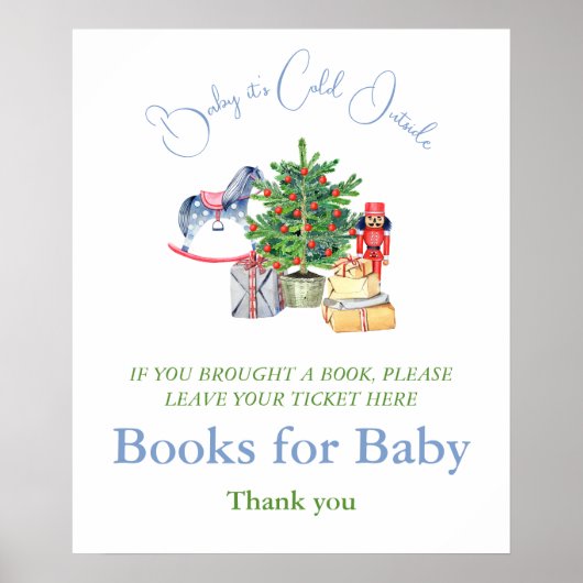 クリスマスの本の外で赤ちゃんシャワーが楽しめる ポスター (正面)
