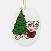 クリスマスの本の虫のオーナメント セラミックオーナメント (裏面)