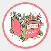 クリスマスの本の読み物 ラウンドシール (正面)