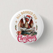 クリスマスの本を予約したドラゴン 缶バッジ (正面)