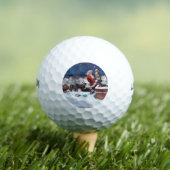 クリスマスの本を届けるサンタ・クラウス ゴルフボール (インサイチュ 木)