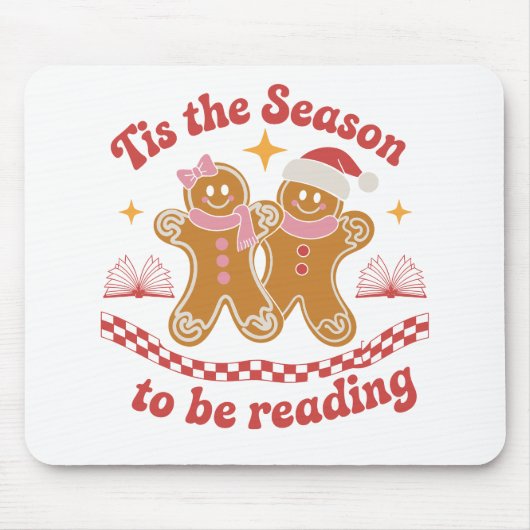 クリスマスの本を読む季節 学校 マウスパッド (正面)