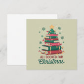 クリスマスの本好き司書のためのツリー 招待状 (正面/裏面)