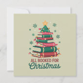 クリスマスの本好き司書のためのツリー 招待状 (正面)