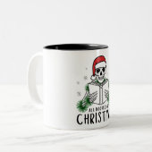 クリスマスの本好き  ツートーンマグカップ (正面左)