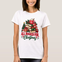 クリスマスの本好きTシャツ、図書館司書、先生のための