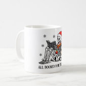 クリスマスの本読みスケルトンのユーモア コーヒーマグカップ (正面左)