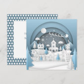 クリスマスの村のカード (正面/裏面)