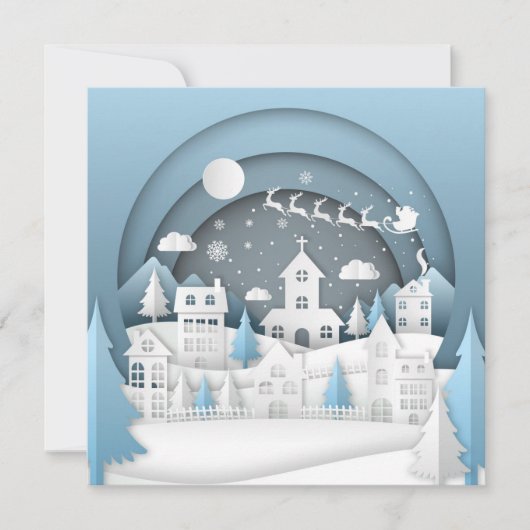 クリスマスの村のカード (正面)