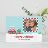 クリスマスの村のフォトカード シーズンカード (スタンド正面)