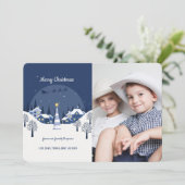 クリスマスの村の写真の休日カード 招待状 (スタンド正面)