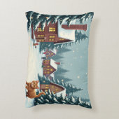 クリスマスの村の猫 アクセントクッション (裏面(縦))