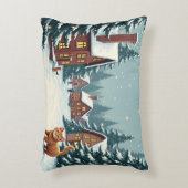 クリスマスの村の猫 アクセントクッション (正面(垂直))