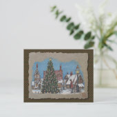 クリスマスの村のLamplighter シーズンポストカード (スタンド正面)