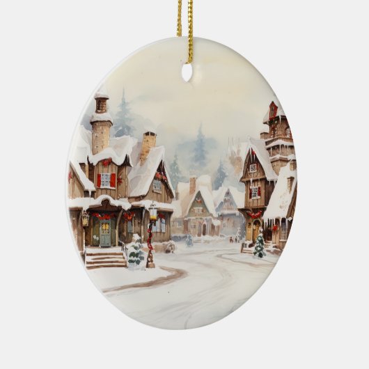 クリスマスの村 セラミックオーナメント (右)