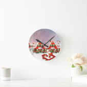 クリスマスの村 ラウンド壁時計 (ホーム)