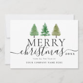 クリスマスの松の木と企業のロゴ シーズンカード (正面)