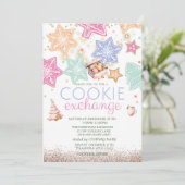 クリスマスの松の木のジンジャーブレッドクッキーの星 招待状 (スタンド正面)