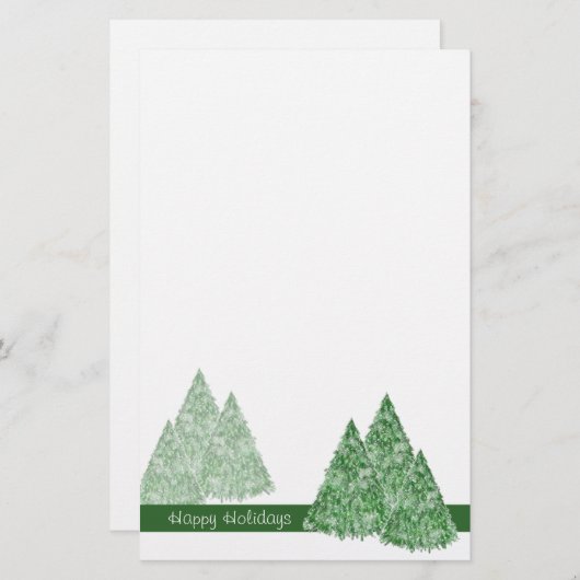 クリスマスの松の木の文房具- TBA 便箋 (正面/裏面)